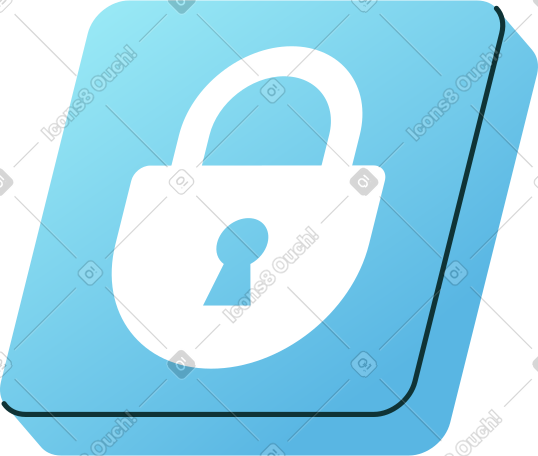 cubic lock icon PNG, SVG