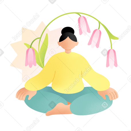 Young woman doing yoga PNG, SVG