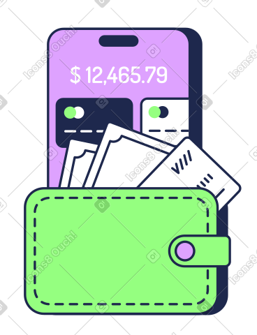 E-wallet with credit cards PNG, SVG