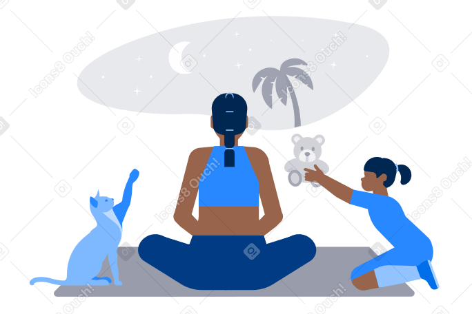 Trying to meditate Illustration in PNG, SVG