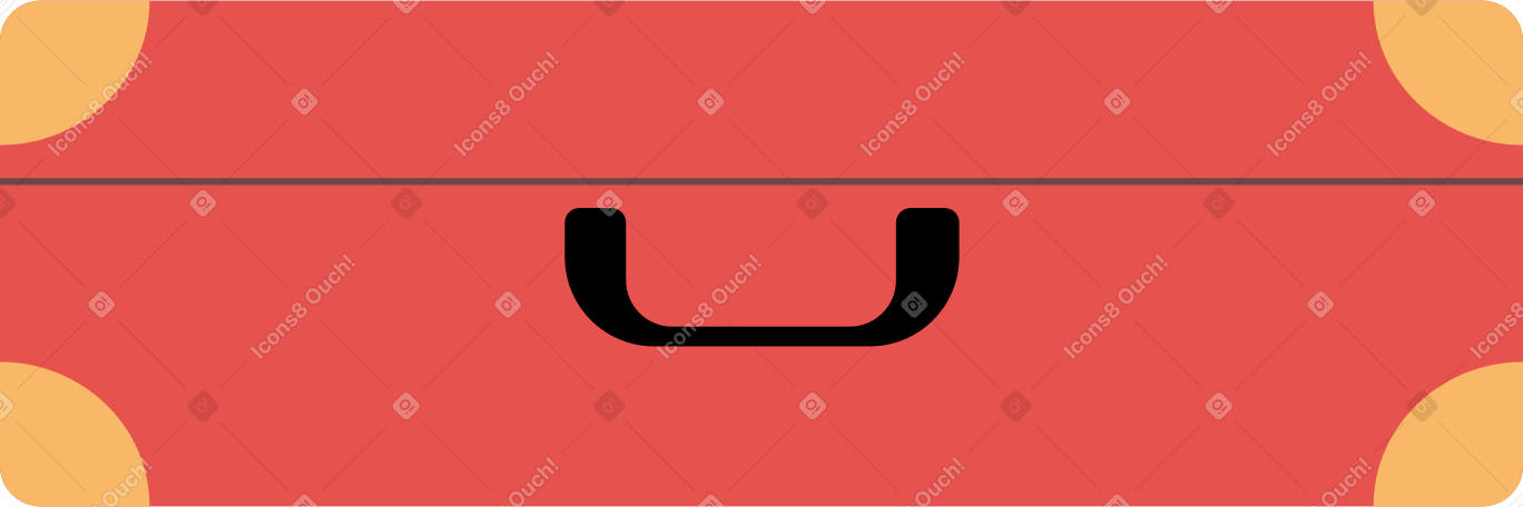 red suitcase for traveling Illustration in PNG, SVG