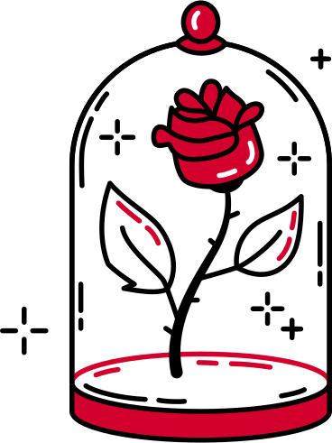 Rose in a glass dome PNG, SVG