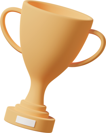 Gold trophy in air PNG, SVG