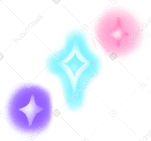 three shining stars PNG, SVG