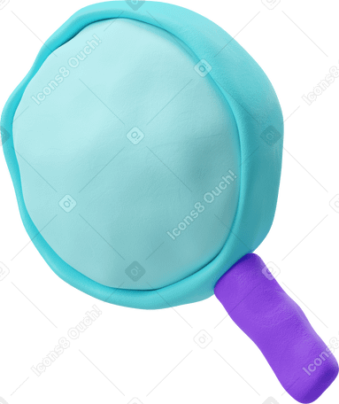 3D Three-quarter view of a magnifying glass icon Illustration in PNG, SVG