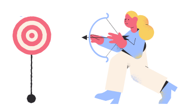 Archer practicing with bow and arrow PNG, SVG