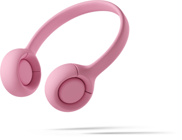 pink headphones floating PNG, SVG