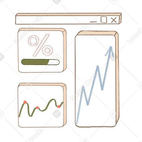  Computer window with graphs PNG, SVG