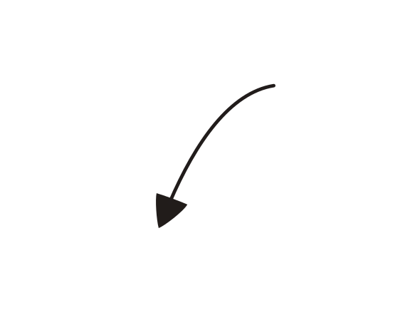 Left arrow pointing down Illustration in PNG, SVG