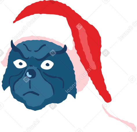 angry christmas character in hat Illustration in PNG, SVG