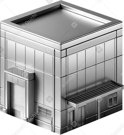 Edificio de tienda cromado PNG, SVG