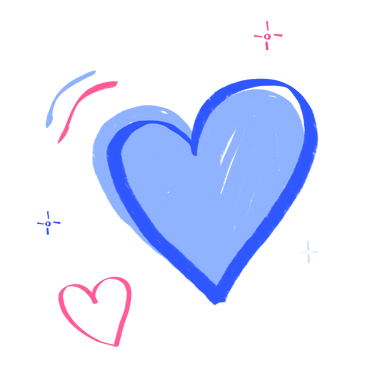 Blue and pink heart PNG, SVG