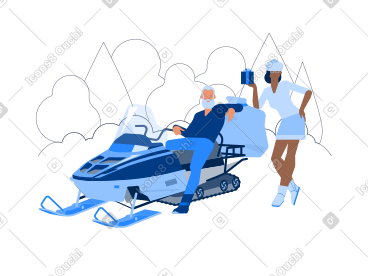 雪地摩托运送圣诞礼物 PNG, SVG