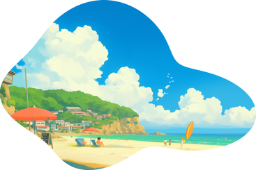 夏季海滩背景 PNG, SVG