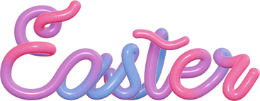 Розовая 3d пасхальная надпись в PNG, SVG