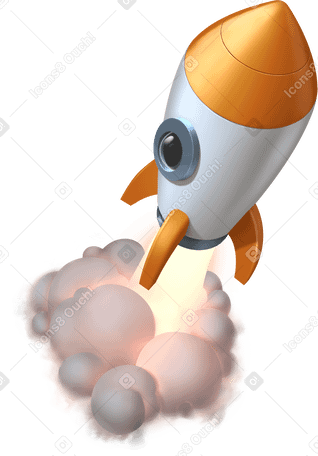 rocket with trace в PNG, SVG