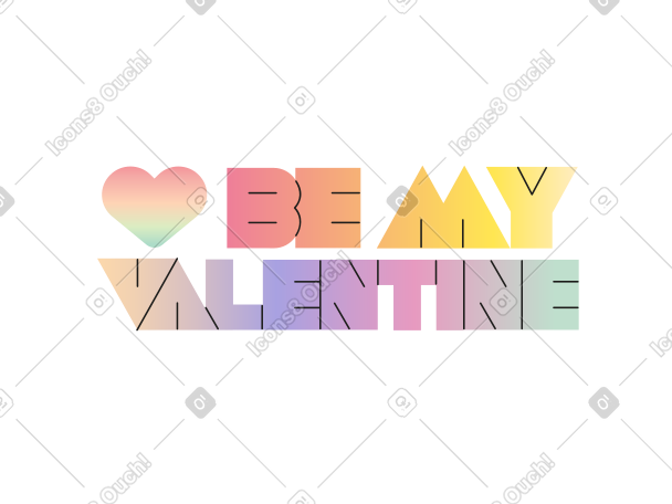 lettering be my valentine PNG, SVG