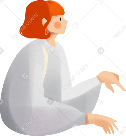 red hair young woman Illustration in PNG, SVG