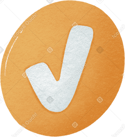 white check mark in the yellow circle PNG、SVG