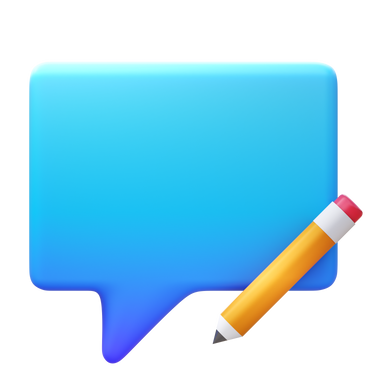 Speech bubble and pencil PNG、SVG