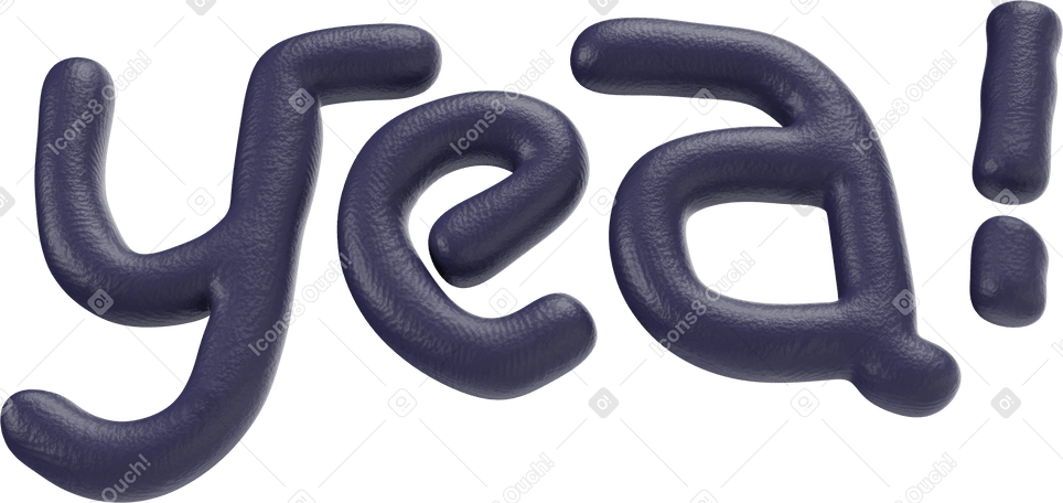 3D Yea blum lettering Illustration in PNG, SVG