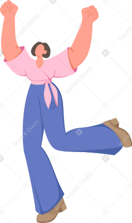 woman with raised hands PNG, SVG