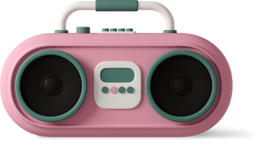 pink CD player on ground PNG, SVG