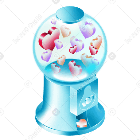 Isometric vending machine with hearts PNG, SVG