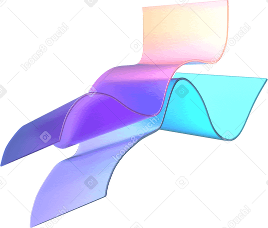 3D interplay of gradient ribbons PNG, SVG