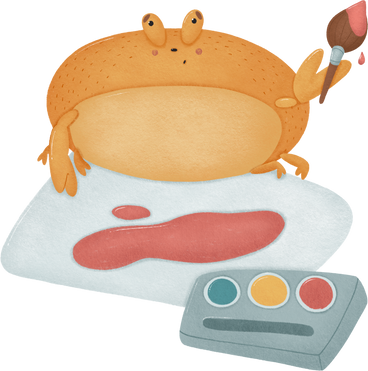crab painting a picture PNG, SVG