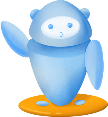 robot standing on yellow plate PNG, SVG