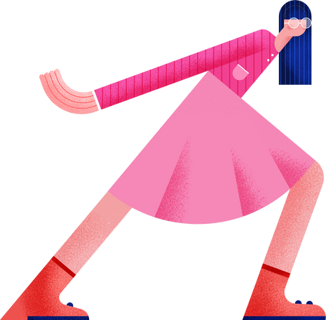 girl in a pink dress and red shoes Illustration in PNG, SVG