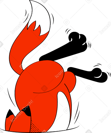 half fox Illustration in PNG, SVG