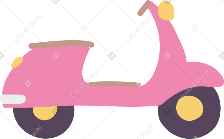 pink scooter Illustration in PNG, SVG