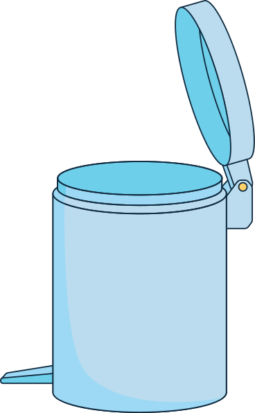 trash can with hinged lid PNG, SVG