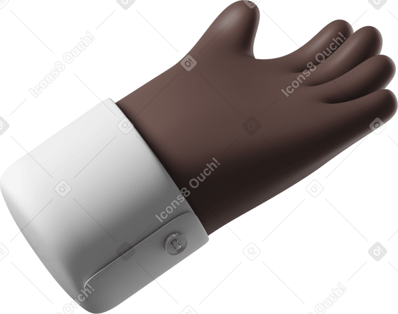 3D Main de peau noire tendue PNG, SVG
