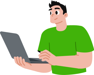junger mann hält laptop PNG, SVG