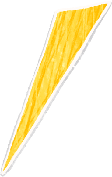 yellow narrow sharp triangle PNG, SVG