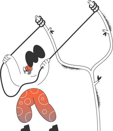 girl with catapult PNG, SVG
