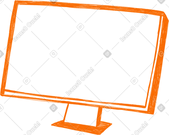 orange computer screen PNG, SVG