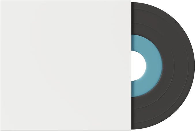 blue vinyl record with mokup cover Illustration in PNG, SVG