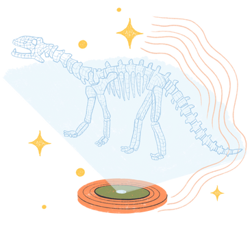 恐龙骨架的全息图 PNG, SVG