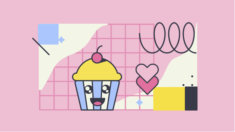 Happy cupcake  Illustration in PNG, SVG