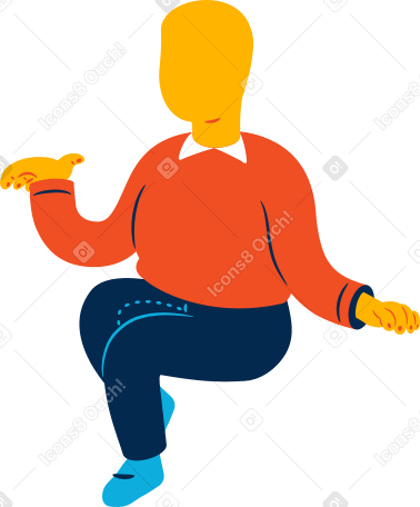 chubby man sitting Illustration in PNG, SVG