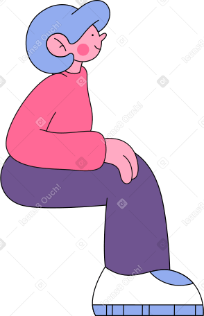 sitting grandmother Illustration in PNG, SVG