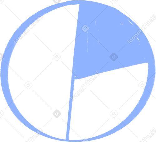 light blue pie chart Illustration in PNG, SVG