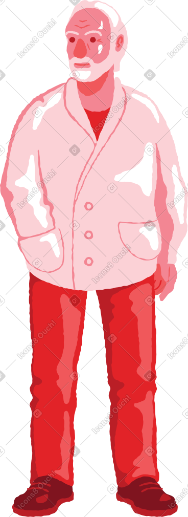 Old man standing PNG, SVG