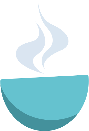 blue bowl with steam PNG, SVG