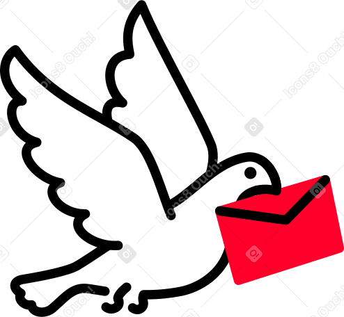 pigeon with letter PNG, SVG