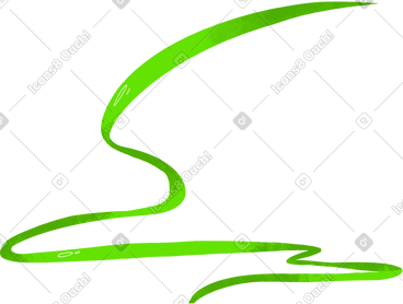 Green decorative line PNG, SVG